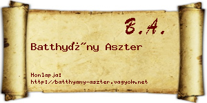 Batthyány Aszter névjegykártya